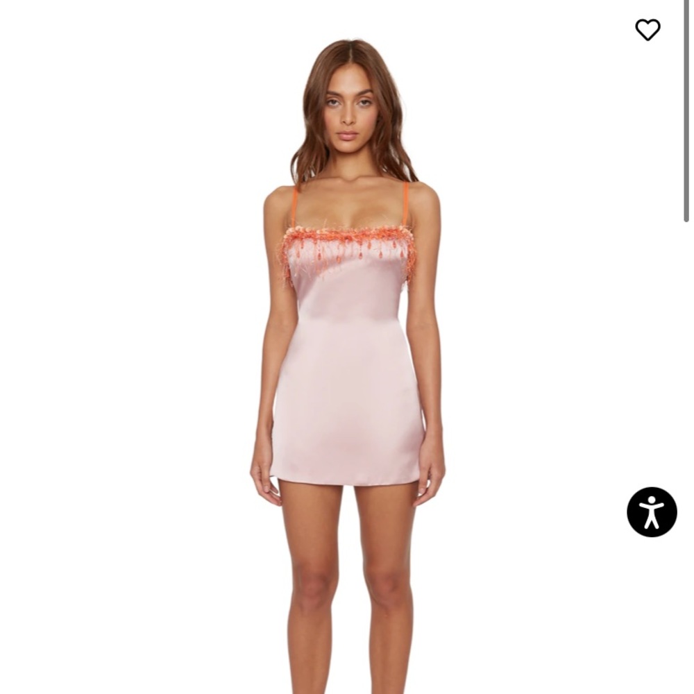 Slightly Damaged Danielle Guzio Satin Beaded Mini Dress size xs